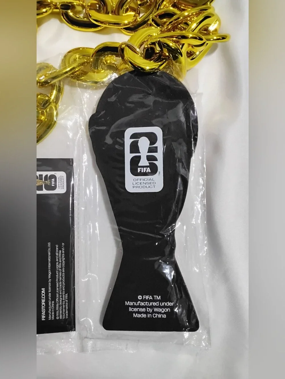 FIFA World Cup 2026 Faux Gold Trophy Fan Chunky Chain Necklace Official Licensed